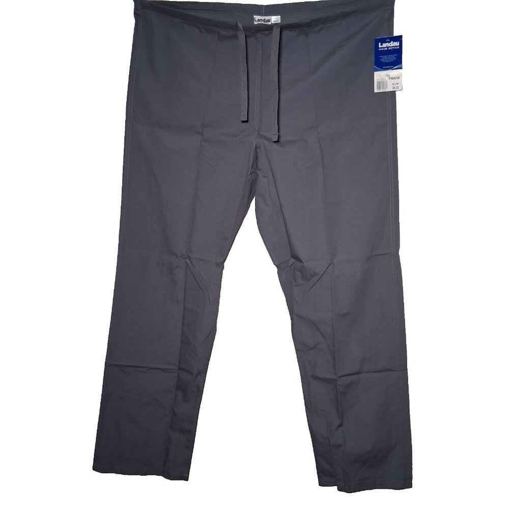 Landau Scrub Pants Men XL Gray Drawstring Workwear Work M113832 7602 STP